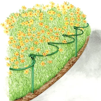 

10 Pack Metal Garden Plant Support Stake Half Round Plant Support Ring Plant Cage Plant Support for Tomato Rose Vine