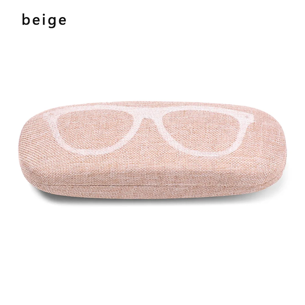 beige 1 шт. Модная Портативная жесткая оправа, коробка для очков, яркие цвета, Чехол для очков, металлические очки, защитные очки, аксессуары - Цвет: beige