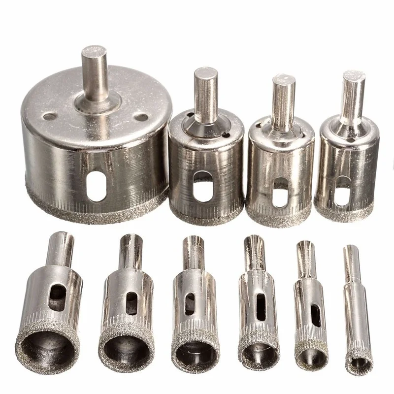 10pcs Diamond Coated Drill Bit 6-30mm for Tile Marble Glass Ceramic Hole Saw Drill Diamond Core Bit 10pcs drilling holesaw cutting kit 8 50mm diamond coated hole saw durable cutter drill bit set for tile ceramic marble glass