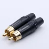 2pcs High quality RCA male Connector gold plating RCA male plug audio adapter black&red ► Photo 3/6