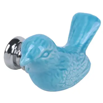 

1PCS Bird Kitchen Cabinet Cupboard Ceramic Door Handles Drawer Knobs Wardrobe Pulls blue