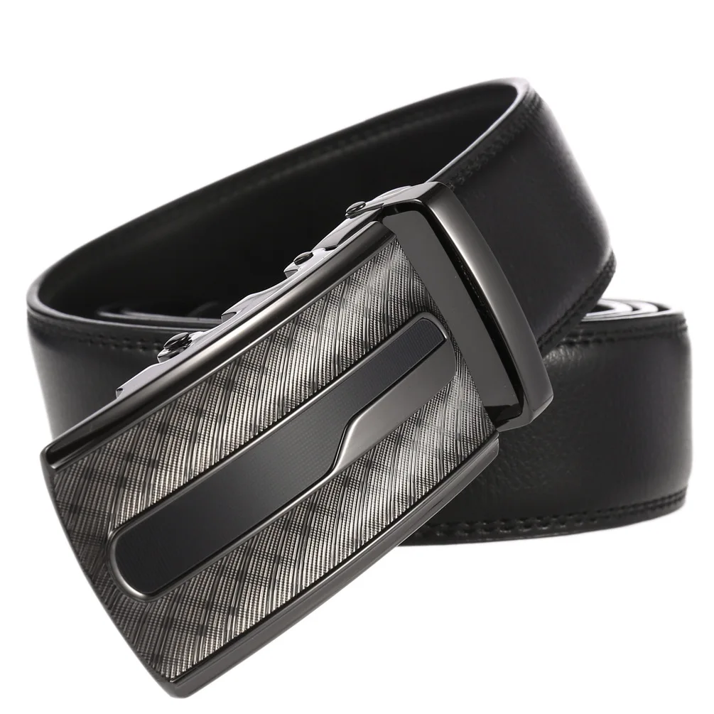 New Famous Belt Men Top Quality Genuine Luxury Leather Belts for Men,Strap  Male Metal Automatic Buckle Men's Belts LY125-0183-1