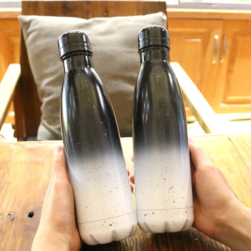 

Simple Coke Bottle Insulated Cup Women's Men Students Korean-style Glass Cool Creative Trend Stainless Steel Cup Customizable