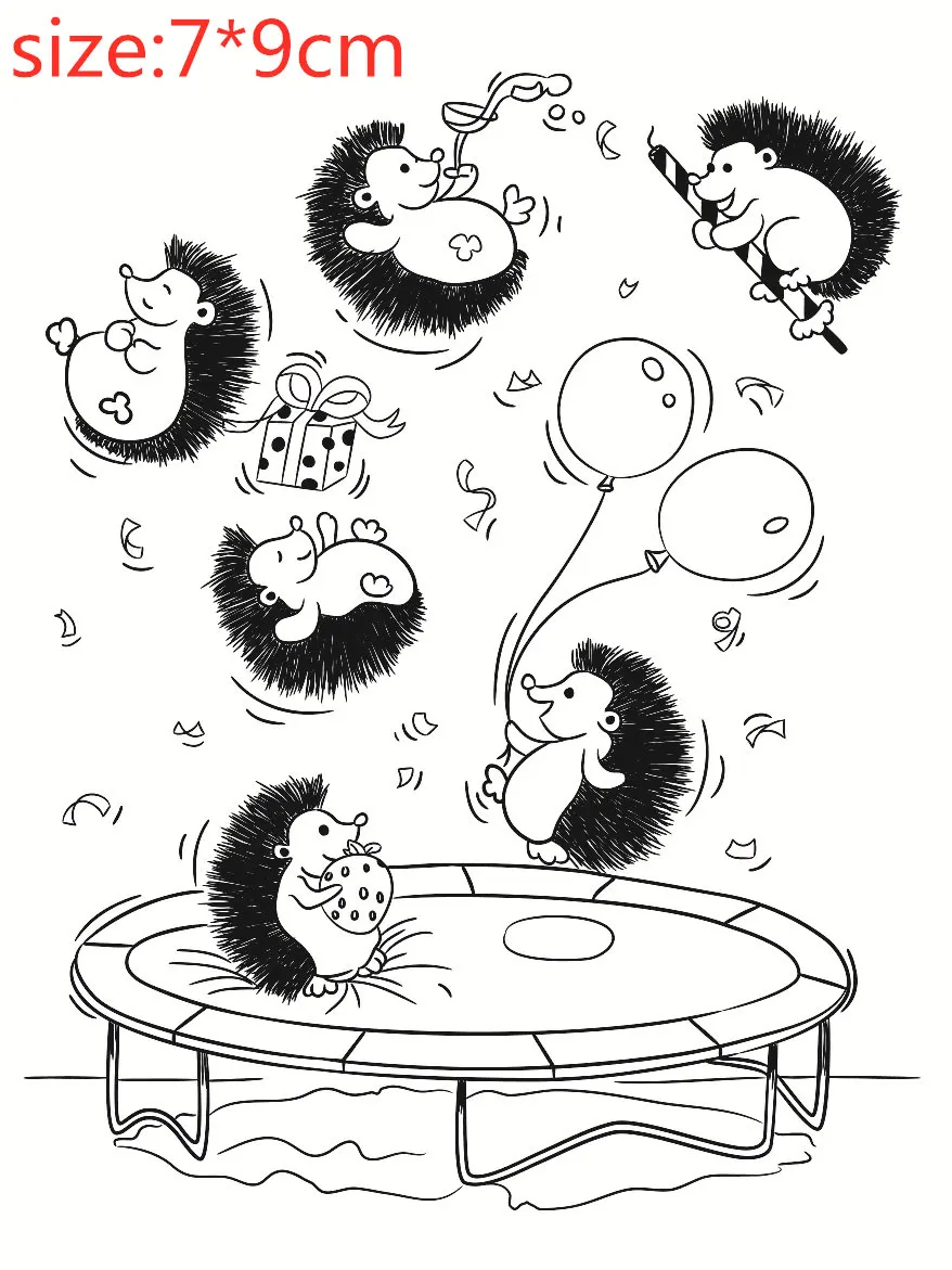 Hedgehog Trampoline Transparent Silicone Stamp And Metal Die/Seal For DIY Scrapbooking/Photo Album Decorative Clear Lace