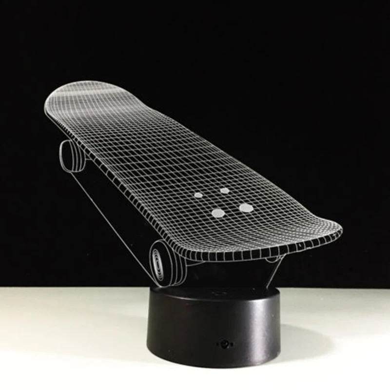 DC 3W Scooter 3D LED Illusion Nights Light 7 Colors Touch Switch Table Desk Lamp