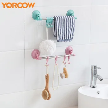 

Single Towel Bar Bath Suction Cup Towel Hanging Wall Towel Rack Adhesive Wall Mounted Bathroom Hangers For Clothes GSL000W 3