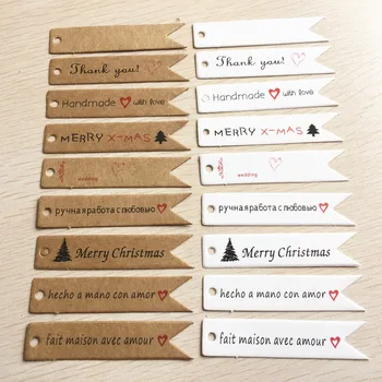 

500pcs 7*1.5cm kraft paper' thank you'/'hand made with love'/'wedding' gift tags /garment labels/price tag