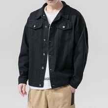 Streetwear men's jeans jacket coat 2021 spring man denim jacket solid casual women's denim jackets
