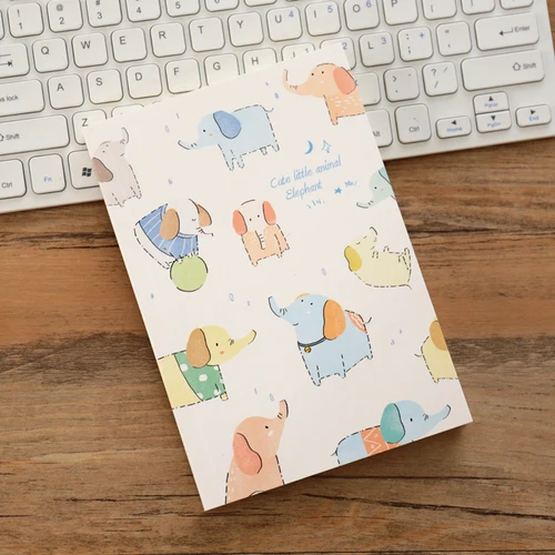 Новые милые животные студентов записная книжка, цветные внутри бумаги планировщик дневник прекрасный канцелярский подарок - Цвет: elephant