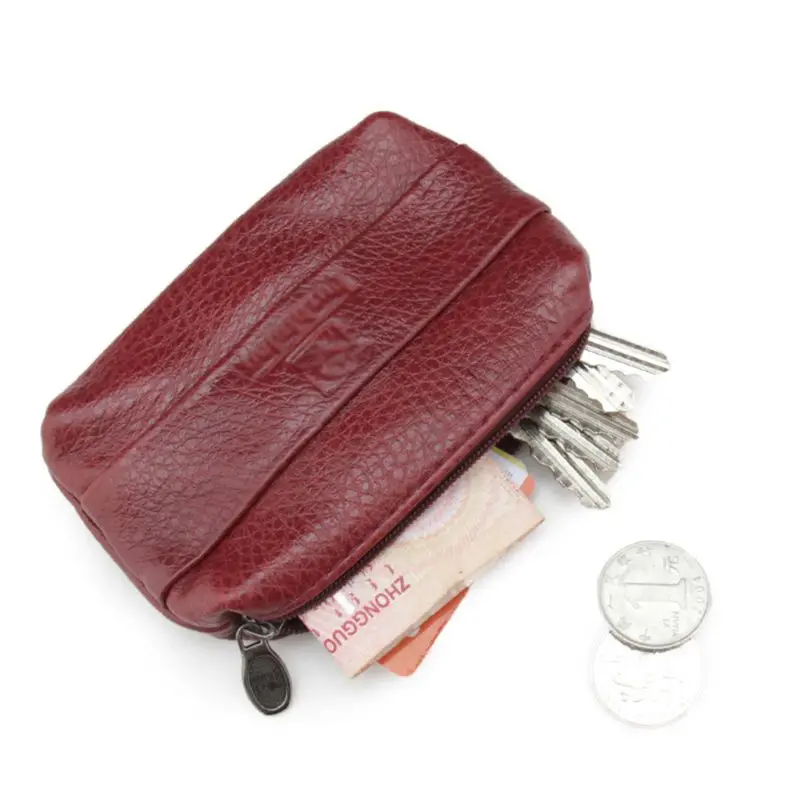 Унисекс, винтажная натуральная кожа, кредитная карта, монета, ключница, кошелек, кошелек, маленькая сумка для мелочи