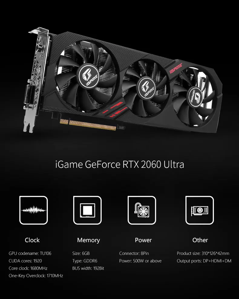 Игровая видеокарта iGame GeForce RTX 2060 Ultra GPU