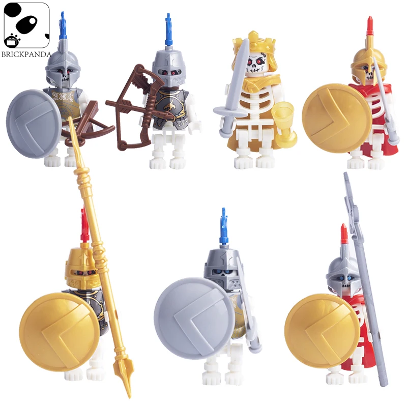Medieval Skeleton Knight Building Blocks Castle Wars Soldier Figure Weapons Helmet DIY Assembling Bricks Toys for Children | Игрушки и