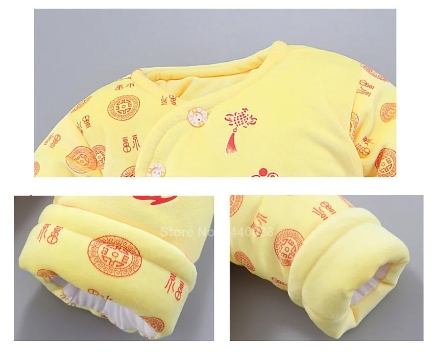 Chinese New Year Newborn Baby Tang Suit Lucky Hanfu Traditional Clothes Set Winter Warm Infant Boy Girl Thick Coat Birthday Gift