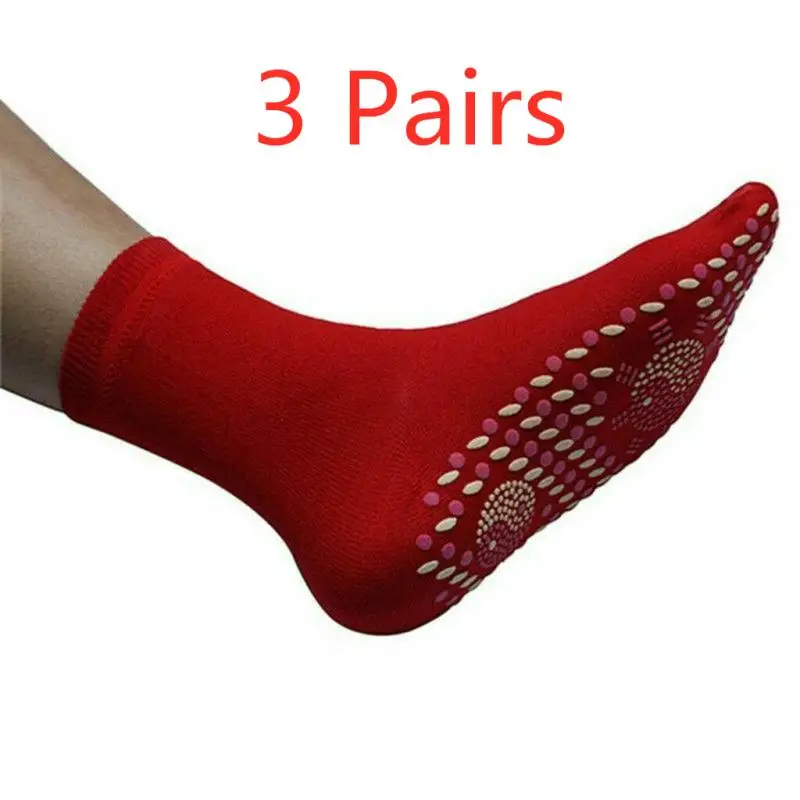 Турмалин Самонагревающиеся Носки с подогревом теплые холодные ноги комфорт здоровье с подогревом носки магнитотерапия удобный Велоспорт Кемпинг - Цвет: 3 Red