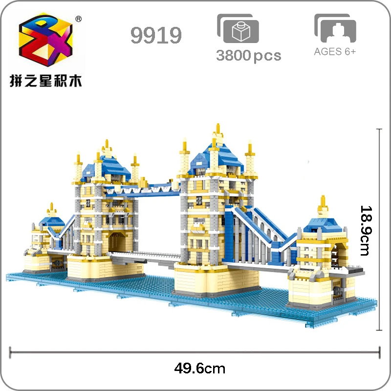 

BS 9919 World Architecture The Tower Bridge of London 3D Modle Mini Small Blocks Bricks Diamond Building Toy for Children no Box