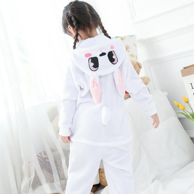 

Winter Flannel Soft Warm Rabbit Kigurumi Pajamas Hooded Animal Cartoon Boys Pyjamas Onesie Pijamas for Girls Kids Sleepwear