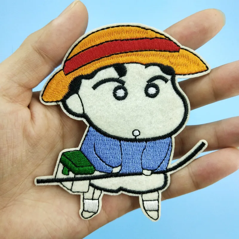 Crayon Shin-chan Japan Funny Kid Cartoon Anime Sticker Embroidery Fabric Appliques Iron on Badge Patch for Children Clothing | Дом и сад