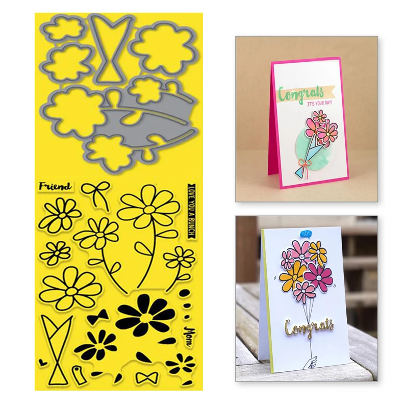 

YaMinSanNiO Flower Bunch Metal Cutting Dies Stamps and Dies for Scrapbooking Card Making Stencil Embossing Craft with Dies 2019