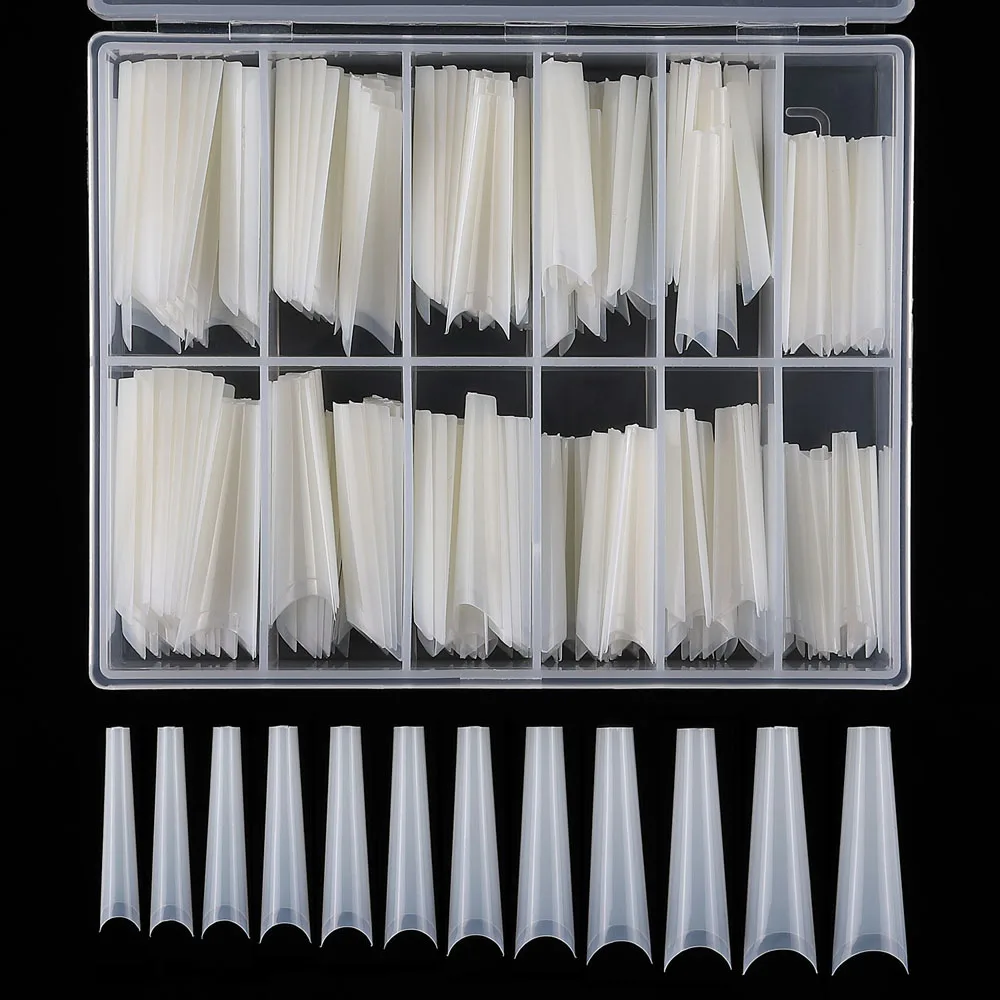 240pcs XXL Extra Long Coffin Nail Tips - Half Cover