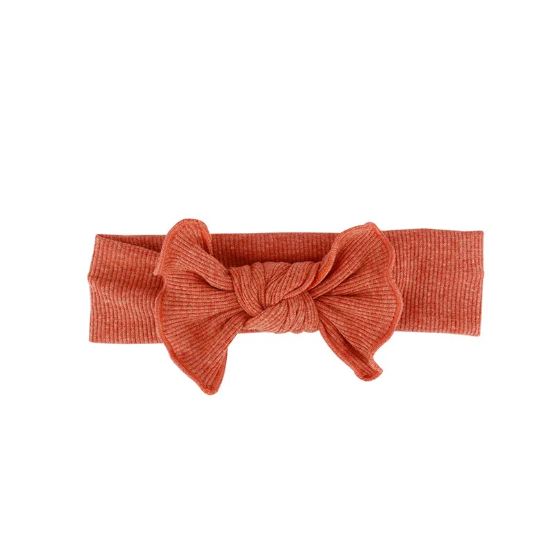 Rusty red Новинка; повязка на голову для маленьких девочек с милым кроликом и бантиком; повязка на голову - Цвет: Rusty red