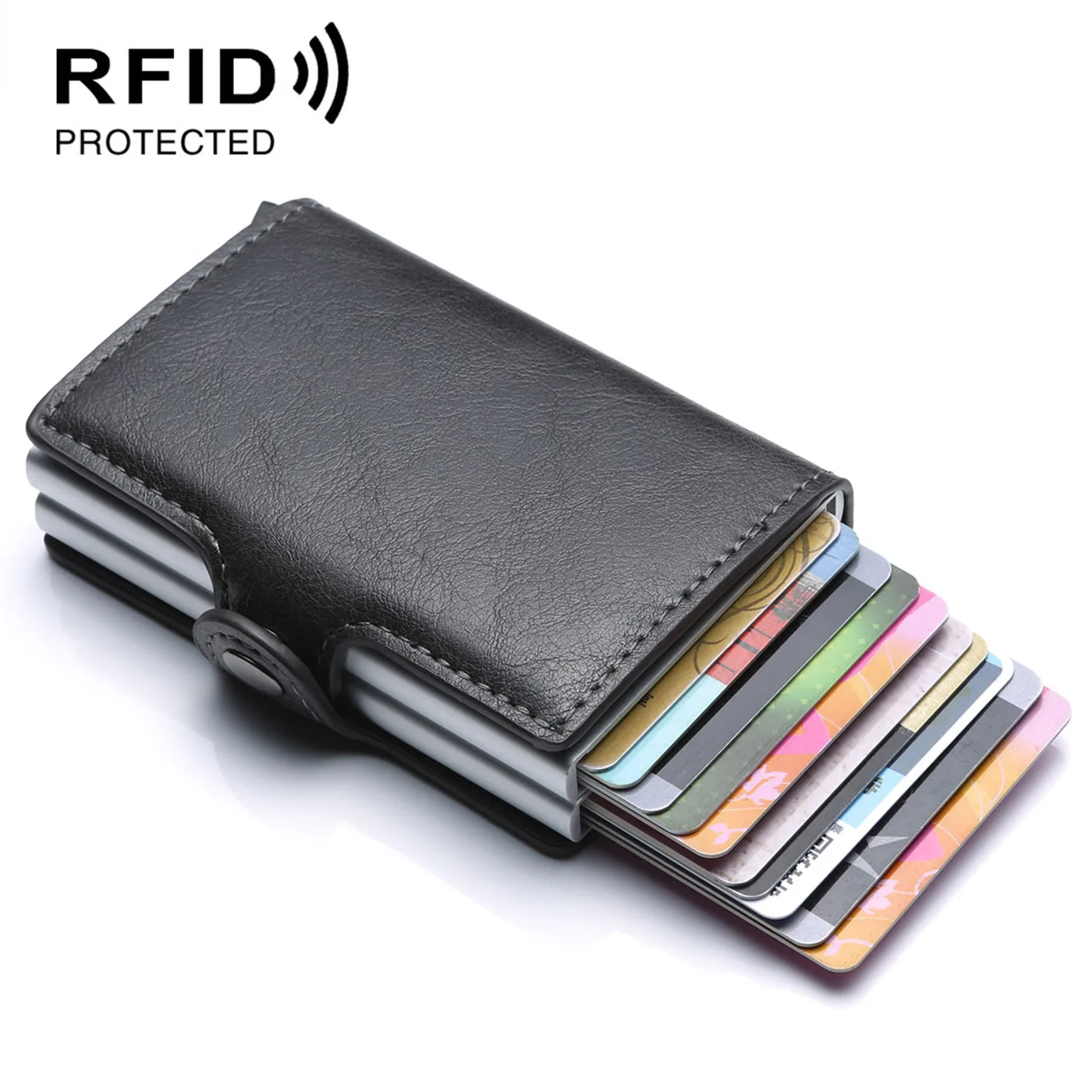 Чехол Кошелек с RFID защитой для кредитных карт металлический держатель винтажный