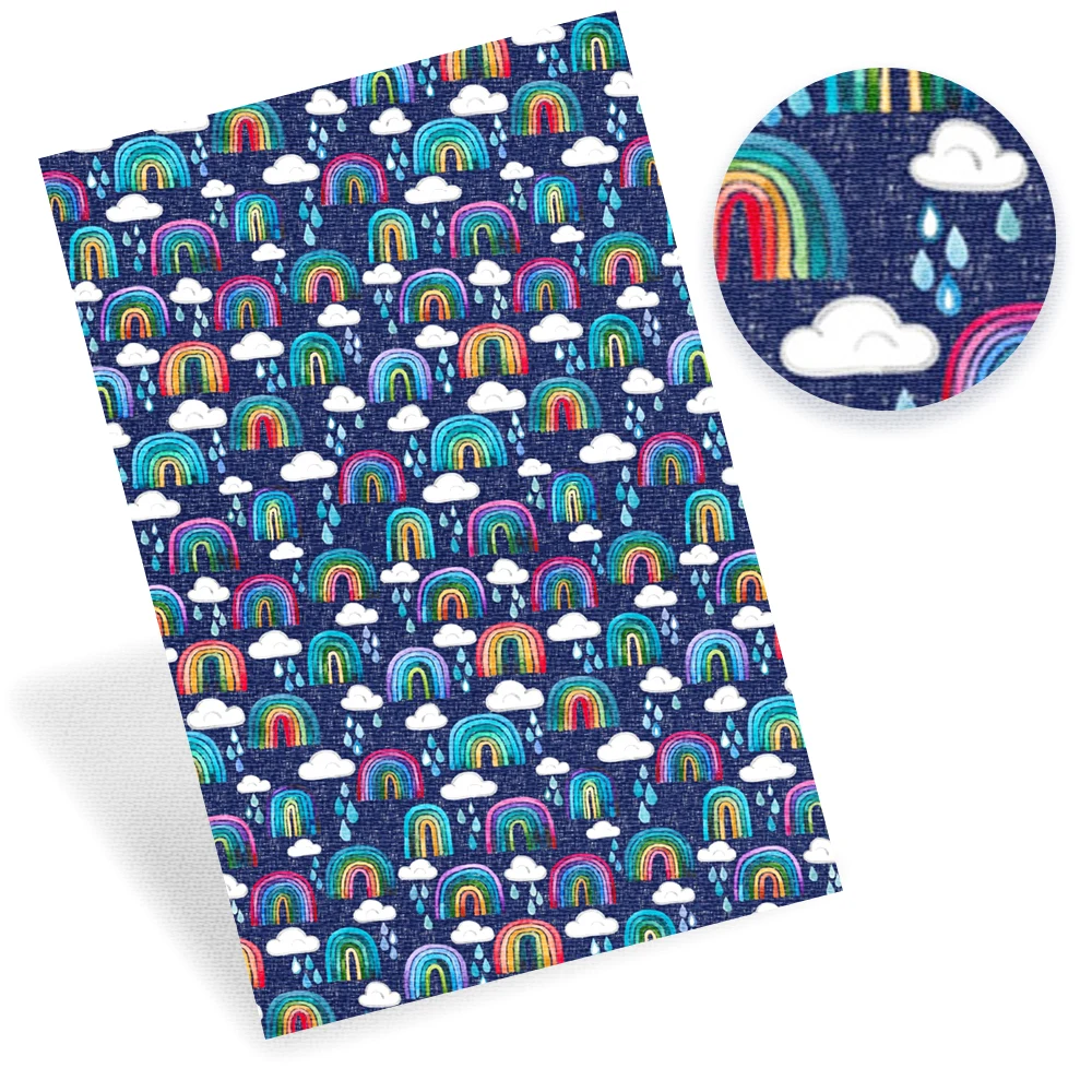 

Cheerbows Rainbow Printed Faux Synthetic Leather FabricsÂ A4 Cartoon PU Leather Sheet DIY Bows Craft Garment Appreal Materials