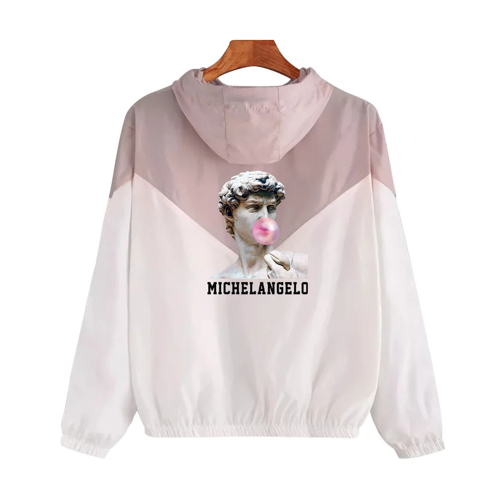 Women Basic Jackets Female Zipper Pockets Casual Long Sleeves Coats world masterpiece Hooded Jacket Two Tone Windbreaker Jacket