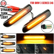 For BMW E46 3 Series Limo Coupe Compact Cabriolet Touring LED Turn Signal Light Side Marker Blinker Indicator Lamp