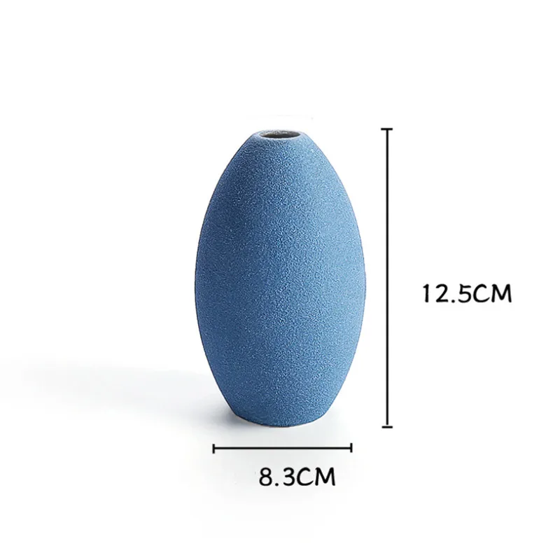 Blue style-4 5 форма 3 цвета Керамическая Европейская ваза для цветов креативный дзен офисный Настольный контейнер для сушеных цветов украшение для дома гостиной - Цвет: Blue style-4