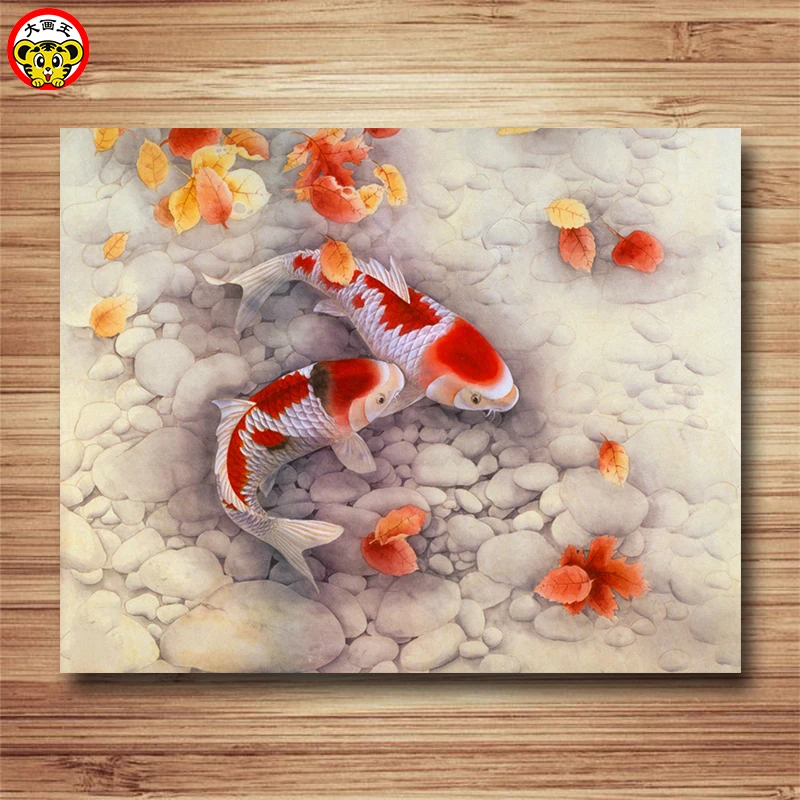 Картина по номерам художественная краска рыба 40*50 см Diy Цифровая масляная