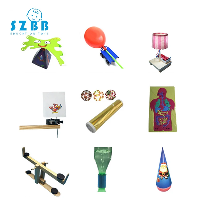 

Sz Steam 9 Sets Diy Physical Science Experiment Toy Children Assemble Model Kit Educational Gift 0-7 Years Old Kindergarten Set