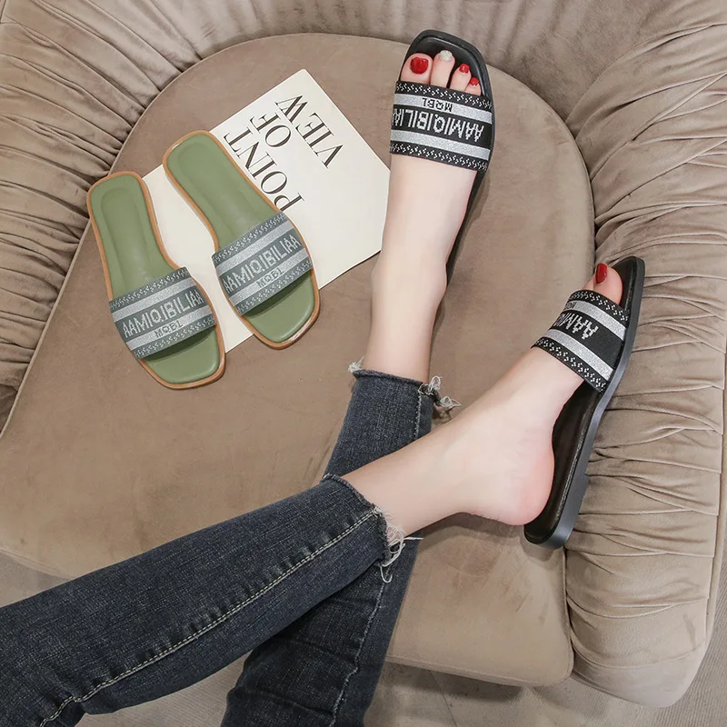 Brand 2022 Summer Women Slippers Flat Shoes Woman Low Top Slides Simplicity Fashion Plus Size Slipper Casual Ladies High Quality