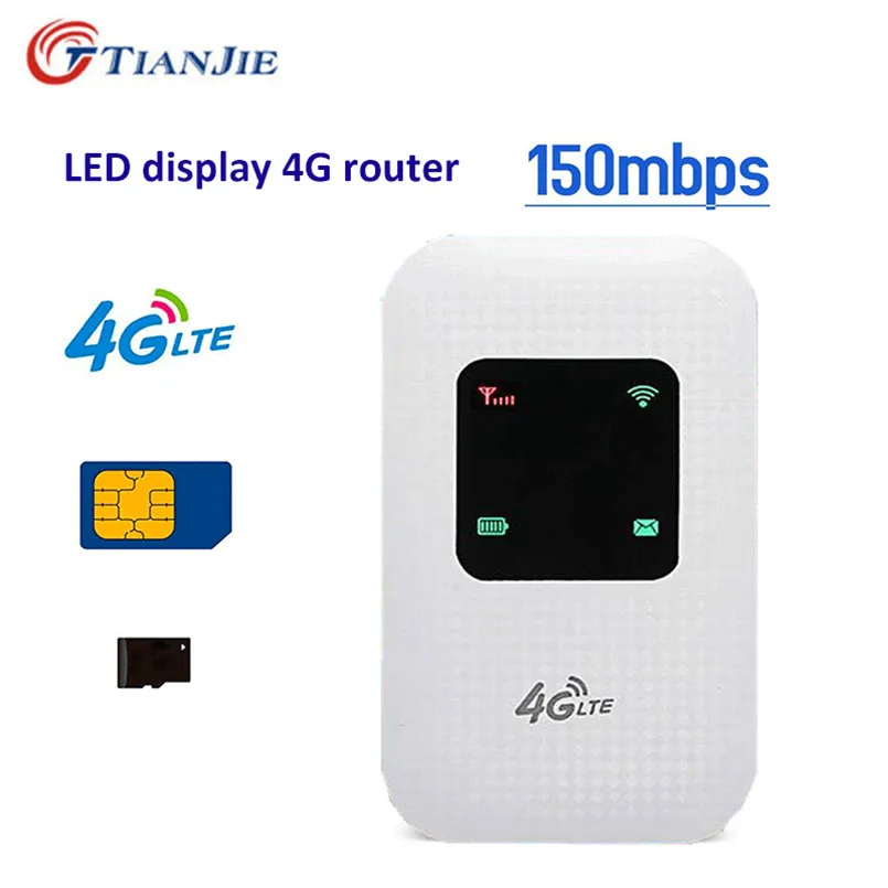 Portable 4G LTE Wifi Wireless Router Unlocked Cat4 Mobile Hotspot Modem Sim Card