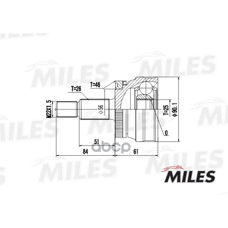 Шрус Saab 9000 2.0/2.3 89-98 Нар.(Abs) Miles Ga20410 Miles арт. GA20410