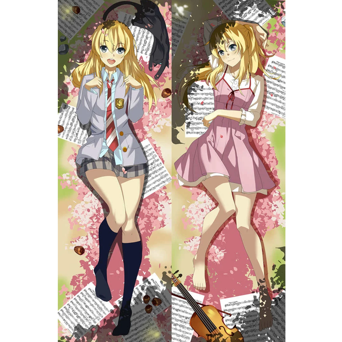 Наволочка shigatsu wa kimi с героями аниме Нет использования miyazono kaori наволочка ваша