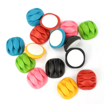 

Silicone Cable Organizer USB Cable Holder Flexible Cable Winder Management cable Clips Holder For Mouse Keyboard Earphone Car