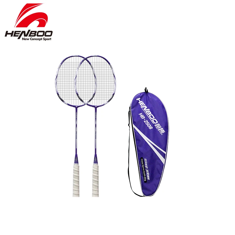 

HENBOO Badminton Racket Set Carbon And Aluminum Family Double Professional Badminton Racket Lightest Standard Use Badminton 2508