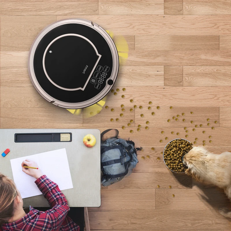 Fmart Robot Vacuum Cleaner Sweep&Wet Mop For Hard Floors&Carpet Pet hair Anti Collision Automatic Recharge E200