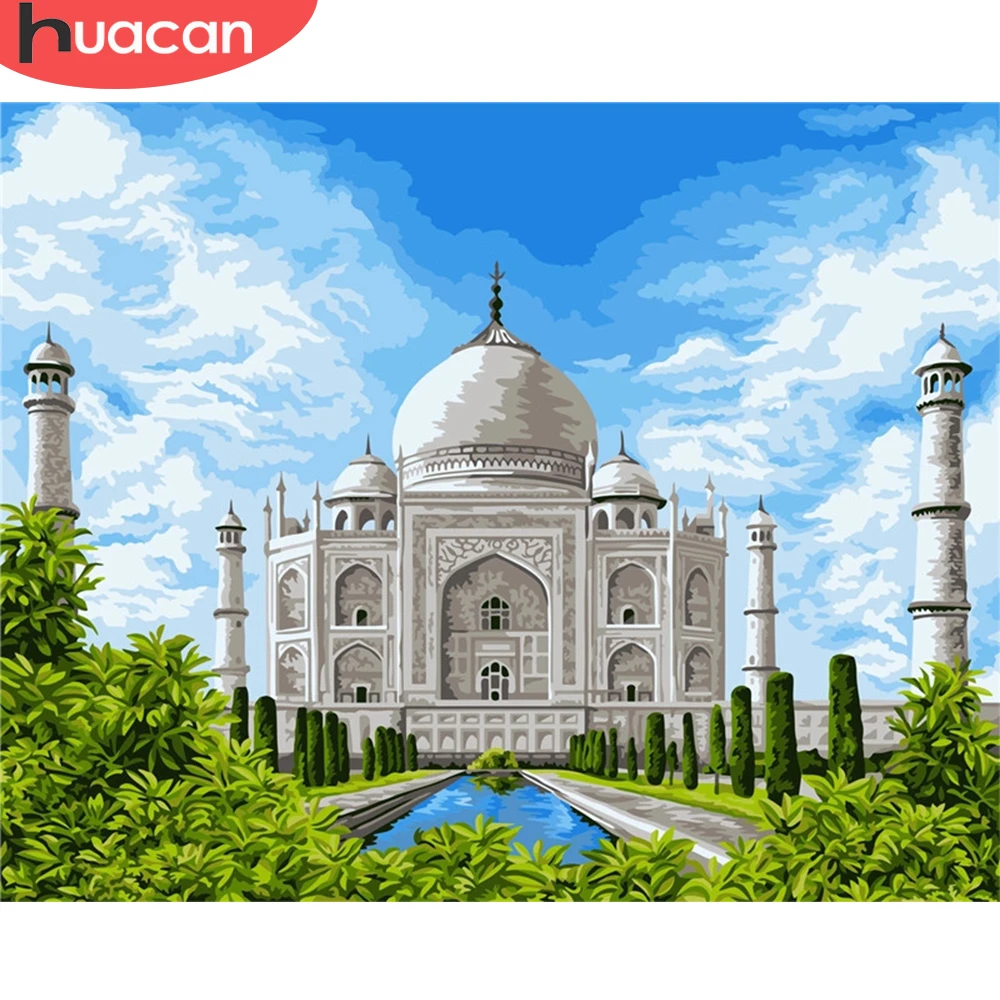 HUACAN DIY Pictures By Number House Kits Paint Numbers Scenery Drawing On Canvas Hand Painted Painting Art Gift Home Decor | Дом и сад