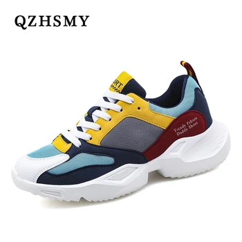 

2020 Women's Chunky Sneakers Fashion Breathable Casual Sports Shoes Platform Shoes Vulcanize Shoes Female Running Trainers Shoes