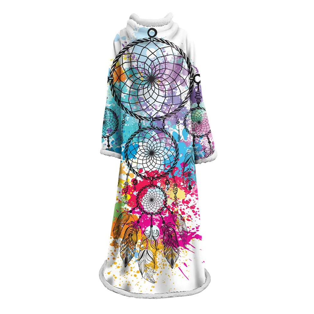 

Super Soft Throw Sleeve Blanket with Sleeves Dreamcatcher Wearable Winter Warm Couch Bed Cover Blanket Home Office Nap Blanket