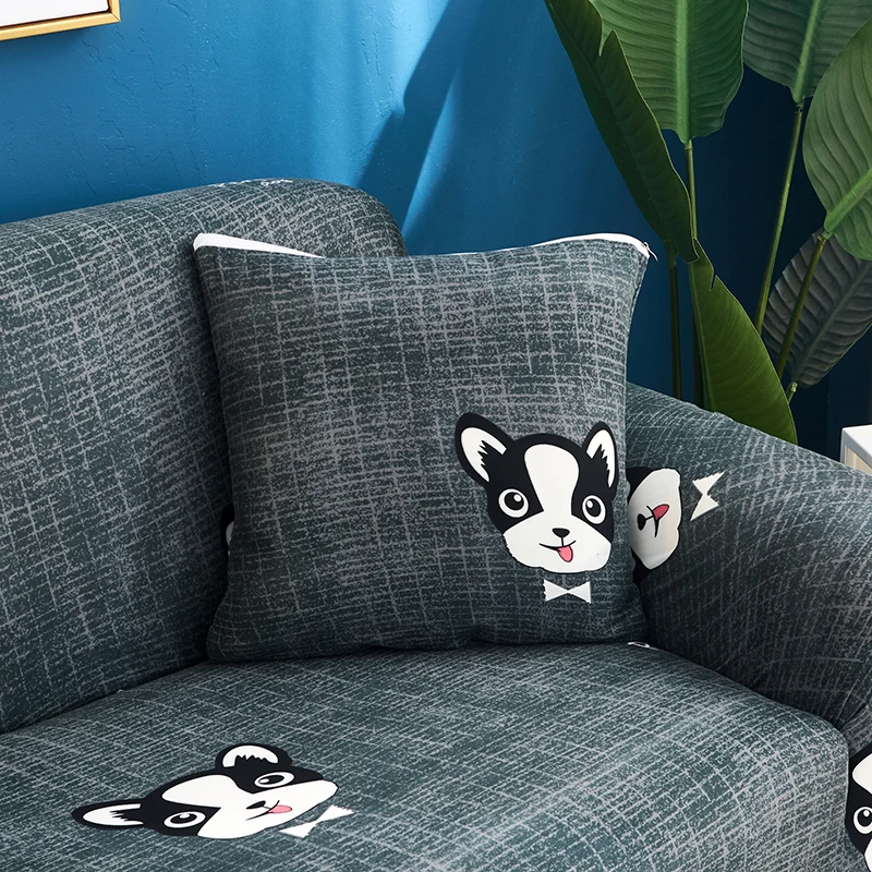 Couch Slipcover New Cartoon Dog Pattern Elastic Durable Polyester Sofa Cover for Single/Double/Three/Four Seat Sofa Home Decor