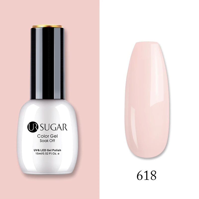618 Ur Sugar, 15 мл, Цветной Гель-лак, гибридный лак для ногтей, для маникюра, УФ-светодиодный Полупостоянный гель для ногтей, впитывающий Гель-лак, базовое верхнее покрытие - Цвет: 618