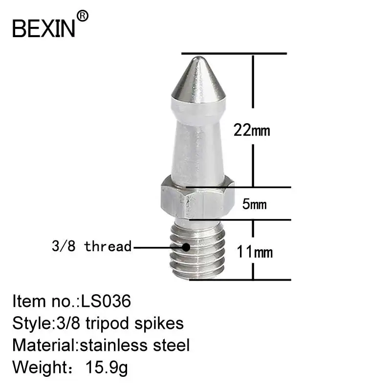 BEXIN Штатив для ног с шипами, сменный монопод, винтовая подставка для ног, аксессуары для фотографии, штатив для Bogen Manfrotto Gitzo Benro RRS - Цвет: LS036  1PC