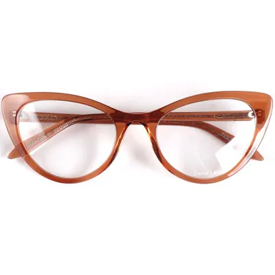 Оранжевый Women oversized cat eye designer glasses frames Italy handmade acetate super lightweight - Цвет оправы: Оранжевый