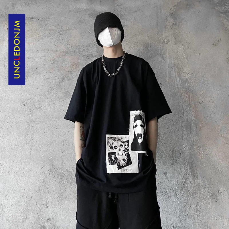 UNCLEDONJM Skulls graphic tees men 