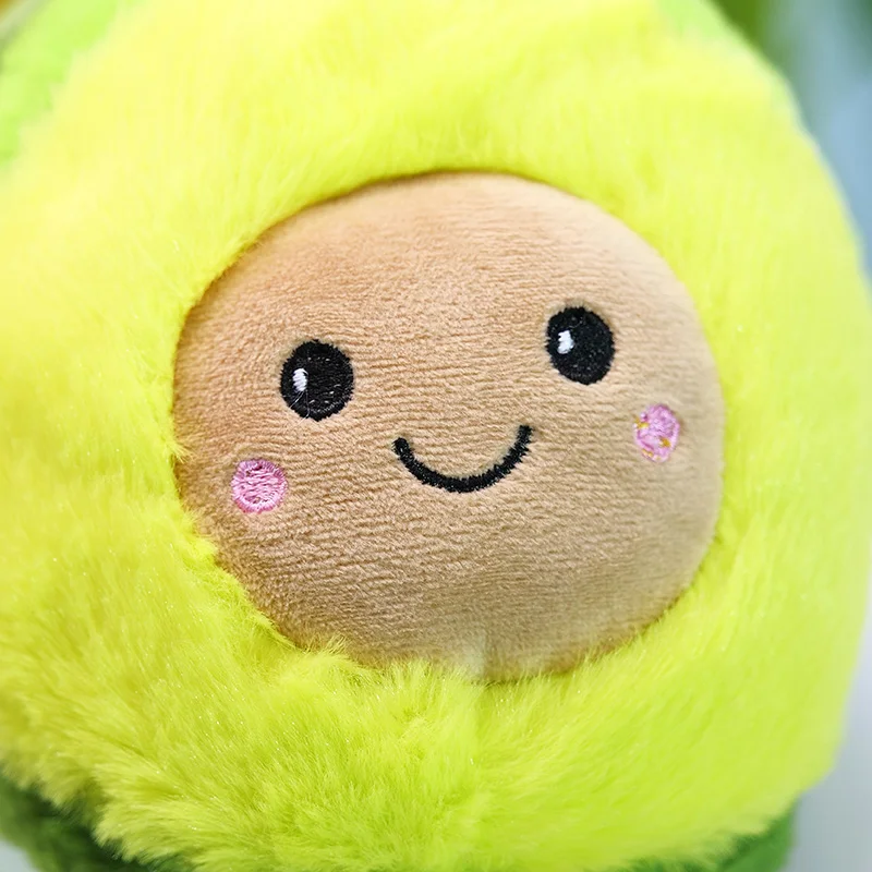 1PC Fruit Avocado Plush Slippers Animals Indoor Floor Shoes Big Kids Girls Stuffed Cartoon Slippers Anti-slip Dot Sole