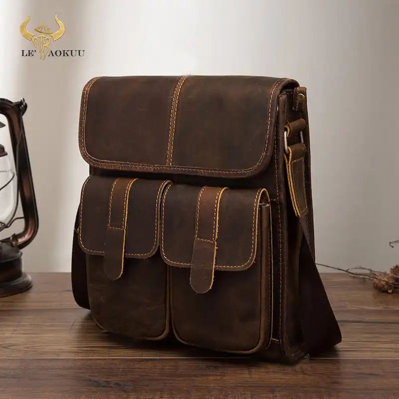 Sac A Bandouliere En Cuir Veritable Pour Hommes Sacoche A Epaule Unique En Cuir De Vache Sac A Livres Pour Ecole Universitaire Pad 10 009 B Aliexpress