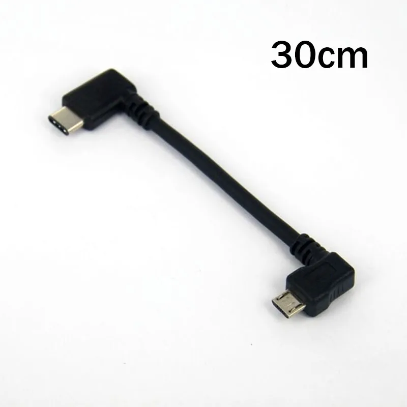 Угловой переходник Micro USB-Type C OTG 30 см для Huawei HTC LG | Электроника