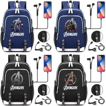 

Disney Brand Cartoon Avengers Printing Backpack Usb Charging Schoolbag Student BookBag Large Capacity Canvas Bagpack